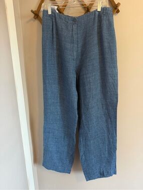 Vintage Jaeger Blue Linen Trousers UK16 USA14